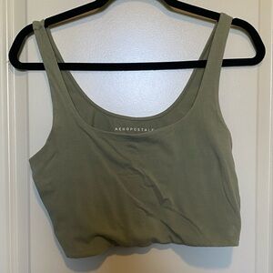 cropped sage green tank top
